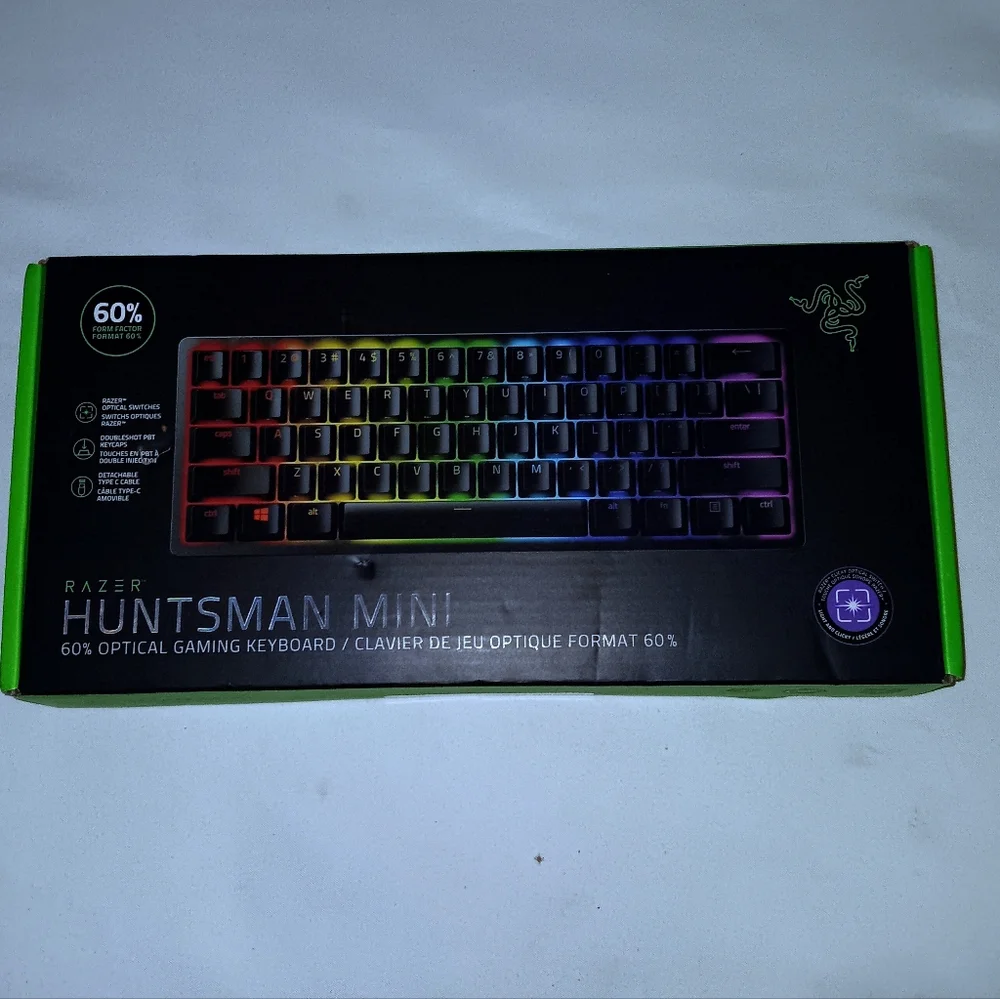 Razer Huntsman 60 Mini Keyboard - Black with RGB Lighting